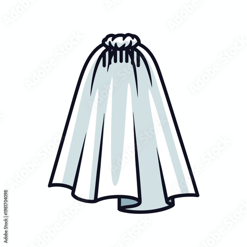 Illustration of a Ghost Costume Cloak for Halloween or Costume Parties
