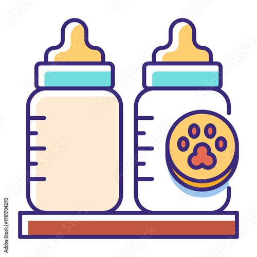 This Feeding Bottle icon is suitable for pet adoption, etc