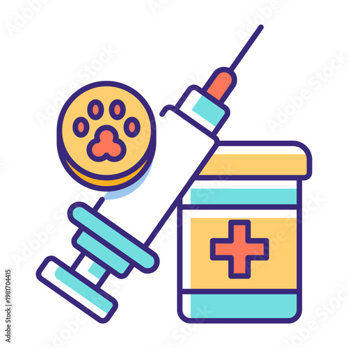 This Vaccine icon is suitable for pet adoption, etc