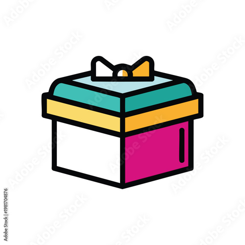 Colorful Gift Box with Ribbon for Celebrations and Special Occasions