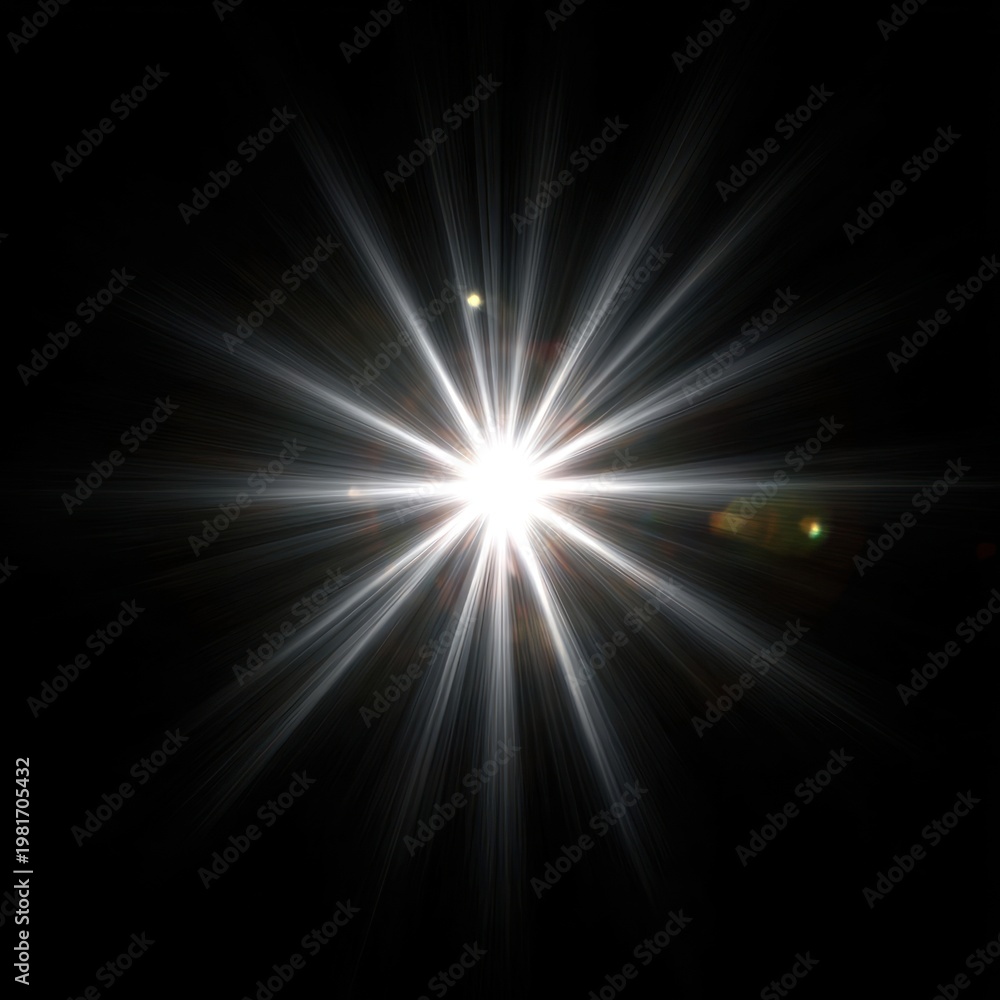 Obraz premium Radiant starburst on black background.