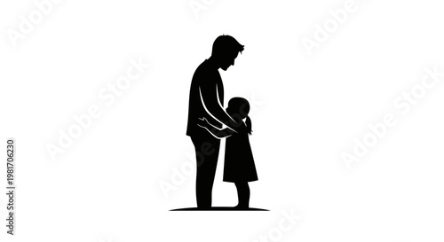 Father Holding Daughter Silhouette