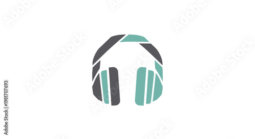 Abstract Headphone Icon - Modern Music Symbol