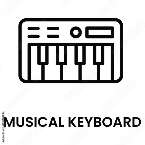 Musical Keyboard icon for design element or logo