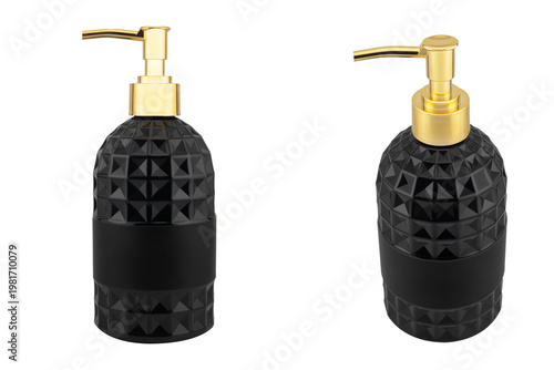 Plastic bottle for detergent cleaning agent iIsolated on white background. Plastic bottle isolated with clipping path. Empty space for text