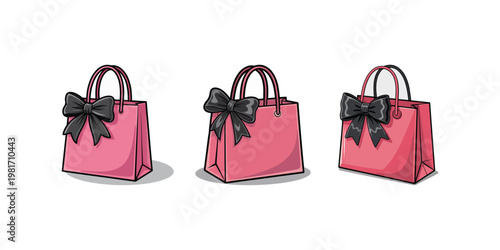 Stylish women handbag collection with modern leather tote shoulder and crossbody bags flat vector illustration