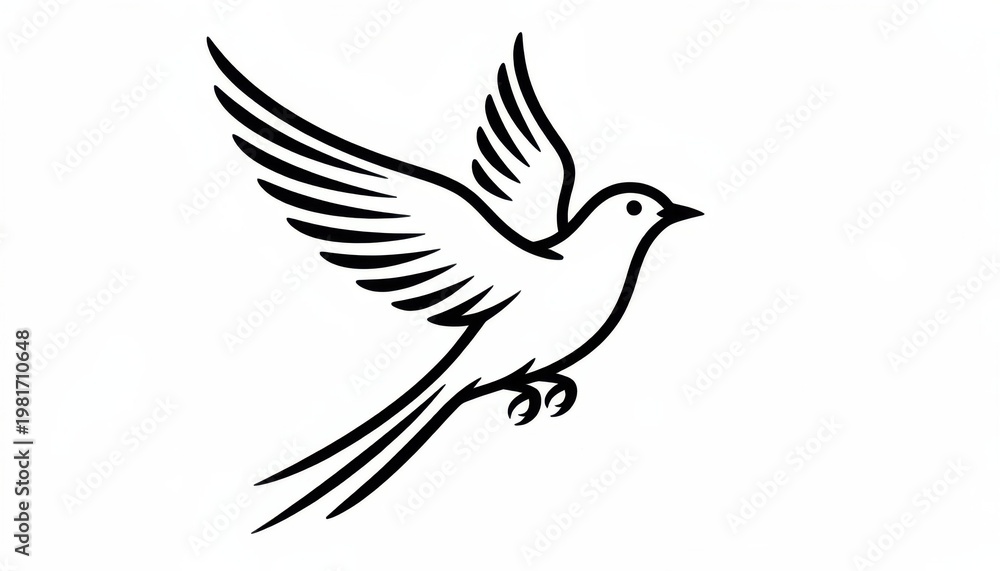 Naklejka premium flying white dove bird in mid air with wings spread against plain background