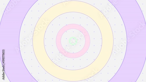 Colorful rings on white dotted background motion graphics. (loop)