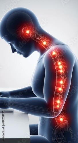 Human body depiction spinal alignment medical illustration