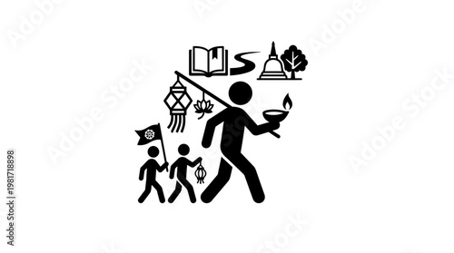 Thai Festival Celebration Silhouette