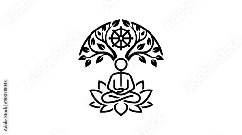 Minimalist Zen Buddhist Meditation Symbol
