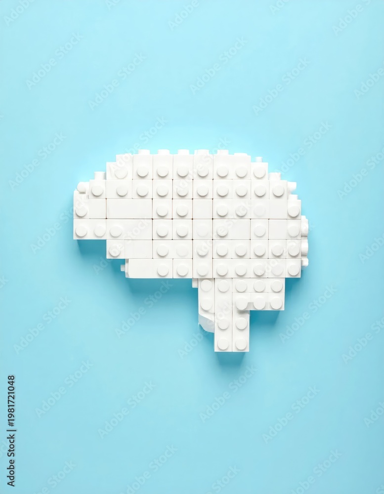 Fototapeta premium Constructed thought, a building block of ideas.