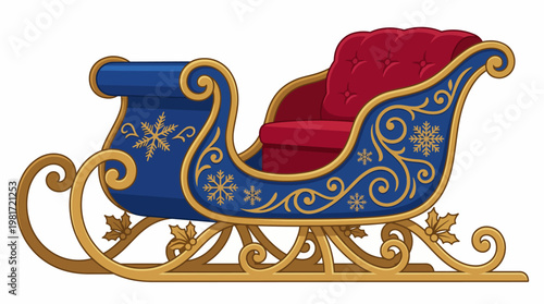 A beautifully crafted holiday sleigh adorned with intricate designs, perfect for bringing festive cheer and joy to seasonal celebrations during the winter season.