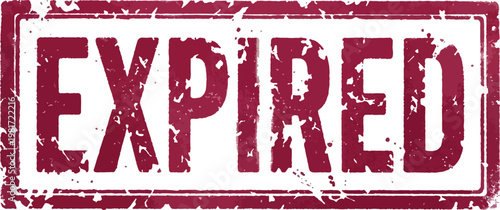 Red grunge distressed expired rubber stamp vector illustration