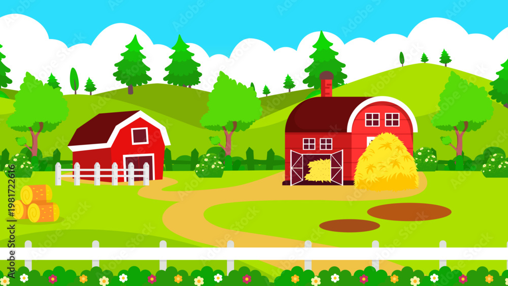 Naklejka premium farm house