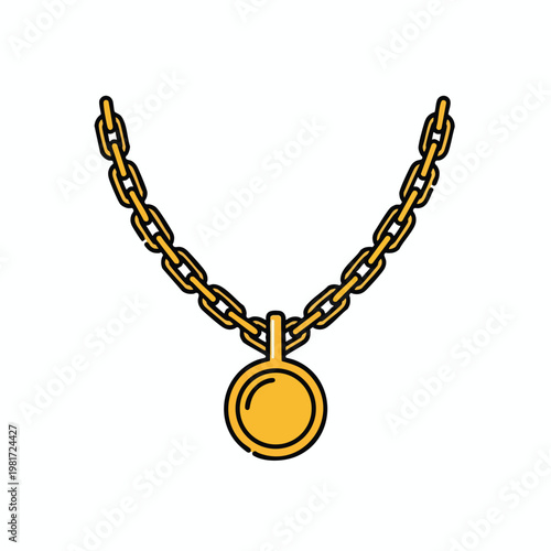 Stylish Gold Chain Necklace with Pendant for Fashion and Accessories