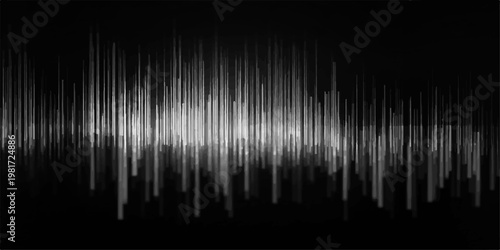 Konstfotografi Dynamic visualization of sound waves pulsates rhythmically, showcasing audio frequency data against a dark backdrop