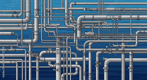 Complex Industrial Plumbing System