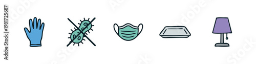 Medical Health Safety and Hygiene Protective Equipment Icons