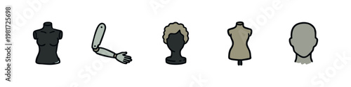 Fashion Mannequin Display and Body Form Stand Icons