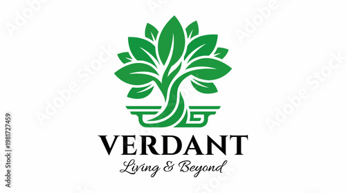 A sophisticated logo showcasing a verdant tree, symbolizing growth, life, and harmony with nature in a sleek and elegant design approach.