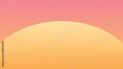 Orange and pink sunset with yellow circle gradient
