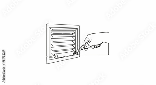 Hand applying sealant to a vent