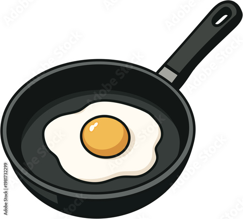 fried egg in a frying pan