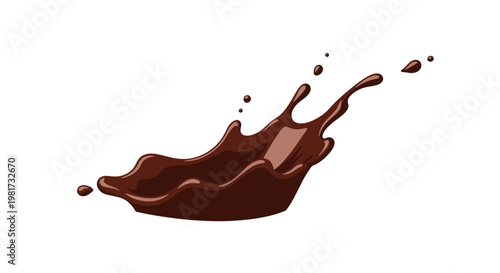Chocolate Splash - Liquid Dark Chocolate Splatter with Droplets