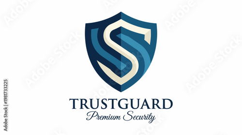 This logo exemplifies trust and security featuring a shield design, making it ideal for companies in the security sector seeking to convey protection and reliability.