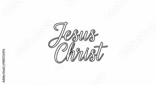 Elegant script text displays "Jesus Christ" on a plain white background
