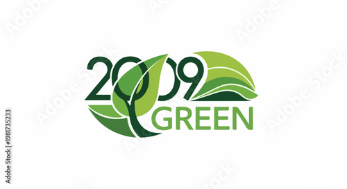 Green leaves and the year 2009 represented graphically