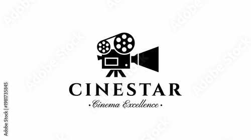 Cinestar's logo embodies cinema excellence in a classic design, featuring a film projector that reflects the passion for storytelling and the art of filmmaking.