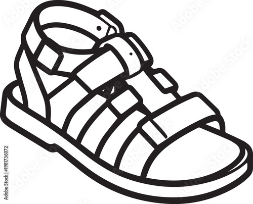 A fashionable and minimalist sandal showcases the artistry and timeless appeal of the footwear.