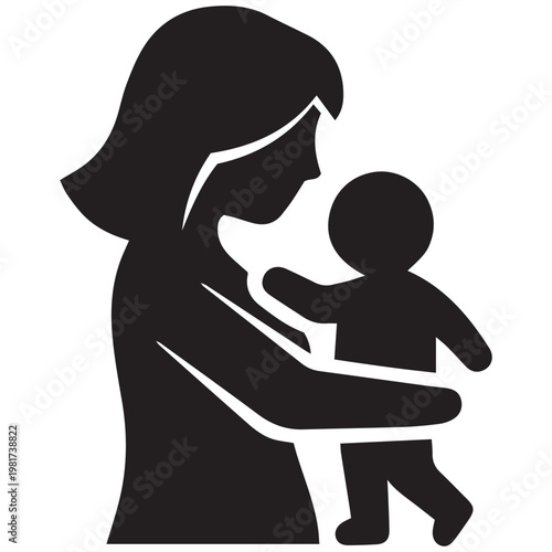 Touching mothers day illustration a mother's love and care for her baby
