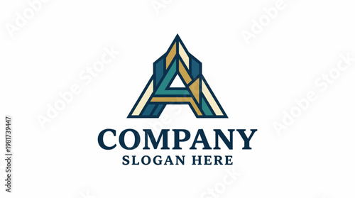 A modern company logo featuring a stylized letter A with geometric patterns, suitable for businesses seeking a trendy and professional brand identity.
