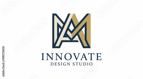 A minimalist logo featuring intertwined letters representing creativity and innovation, perfect for a design studio that embodies artistic flair and modern aesthetics.