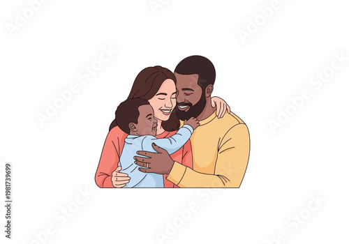 Family Embracing Love and Happiness in Warm Hug