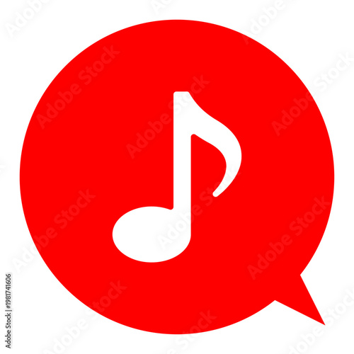 シンプルな音符と吹き出し ベクター素材