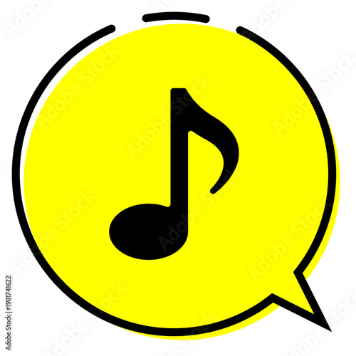 シンプルな音符と吹き出し ベクター素材