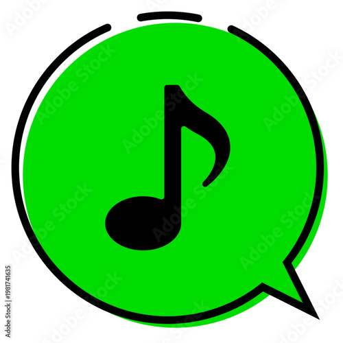 シンプルな音符と吹き出し ベクター素材