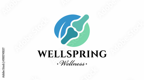A soothing logo that portrays the essence of wellness, featuring joint illustrations symbolizing health, movement, and holistic well-being for individuals and communities.