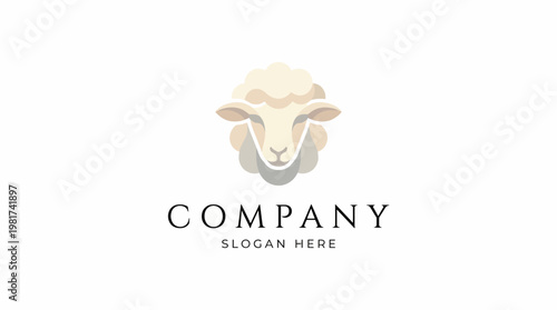 This logo prominently features a stylized sheep, representing softness and warmth, ideal for companies in agriculture, textiles, or sustainable products.