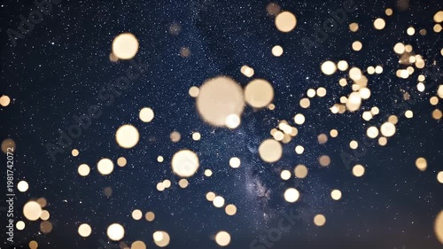 Wallpaper Mural Night sky with Milky Way and sparkling bokeh city lights Torontodigital.ca