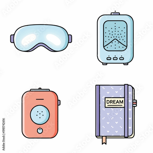 Sleeping mask and devices for relaxation at home interior