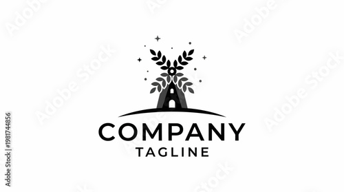 A sophisticated logo depicting a stylized tree with leaves, symbolizing growth, nature, and sustainability, perfect for businesses eco-conscious and community-focused.