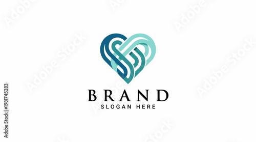 This logo creatively integrates heart shapes to represent love, connection, and unity, suitable for brands focused on relationships or wellness.