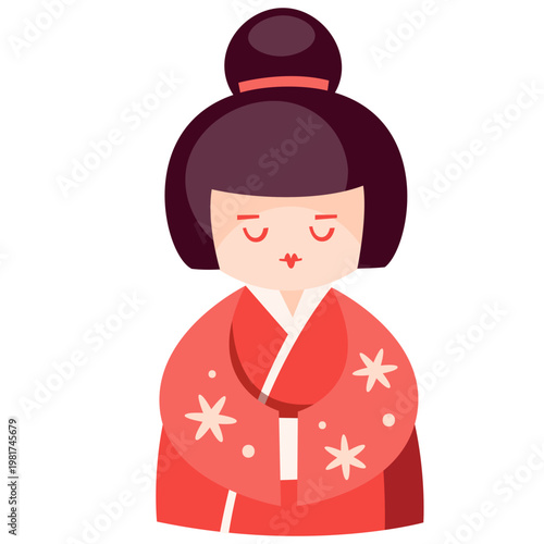 Geisha doll illustration