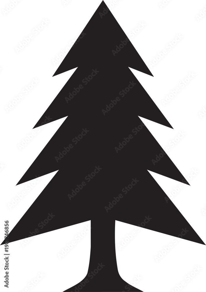 Fototapeta premium Minimalist Vector Pine Tree Silhouette