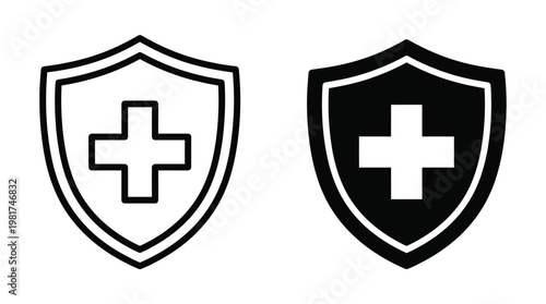 Swiss heraldry two variations of the swiss shield with a white cross on a red background